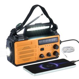 Emergency Weather Radio, 8000mAh Battery, FM/AM/WB/NOAA Alert Solar Hand Crank Emergency Radio, Type-C Charging, USB Cable, SOS Alarm and Flashli