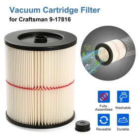 Vacuum Cartridge Filter Replacement Fits For Craftsman 9-17816 (Option: White)