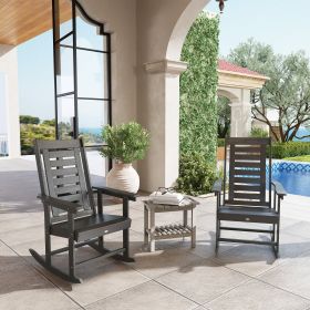 2 Pieces Outdoor Rocking Chairs (Option: Dark Gray-1090x570x220 mm)