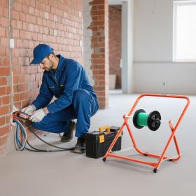Foldable Wire Spool Rack Heavy Duty Cable Caddy For Electrical Industrial Retail (Option: Orange)