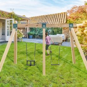 A-Frame Middle Swing Set Brackets, Heavy Duty Carbon Steel Swing Set Hardware With Mounting Hardware, DIY Swing Set Bracket Swing Set Kit For 4x4 (Option: Cyan)