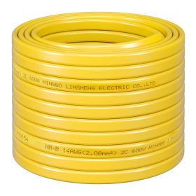 NM-B Wire 14AWG'2C Copper Core Cable 50 Ft Electrical Wire With Ground (Option: Yellow)