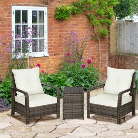 3 Piece Patio Furniture (Option: Beige-730x720x420 mm)