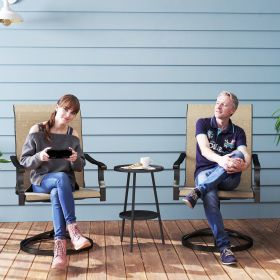 Patio Swivel Chairs Set of 2 (Option: Brown-750x620x445 mm)