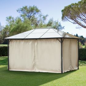 9.84' x 11.8' Gazebo Sidewall Set with Hooks/C-Rings (Option: Beige-500x100x400 mm)