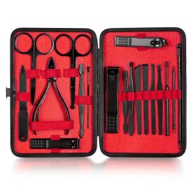 18-Piece Nail Clippers Trimming Tool Set Manicure Set Pedicure Kit Nail Clippers  Professional (Option: 18Pcs)
