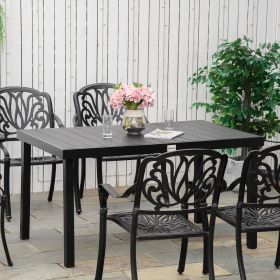 Outdoor Dining Table for 6 Person (Option: Black-755x150x990 mm)