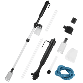 Battery-Operated Aquarium Vacuum Gravel Cleaner (Option: Black)