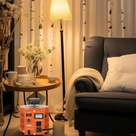 2000VA Auto Variable Voltage Transformer, 15.3 Amp, 110V Input 0-130V Output AC Voltage Regulator Power Supply, With 4 Extra Fuses Thermal Contro (Option: Orange)