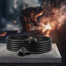 30A Generator Extension Cord 25 Ft 250V NEMA 6-50P To 6-50R 7500W Power Cable (Option: Black)