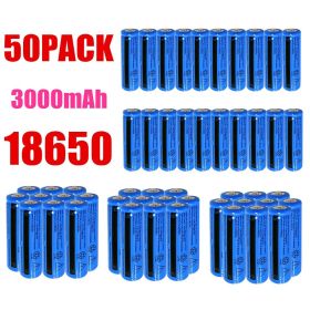 50&100pcs  Battery 3.7V Rechargerable Li-ion 3000mAh 18650 Batteries For Torch Flashlight Laser Headlamp (Option: 50PCS)