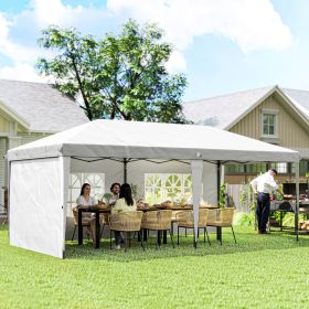 10' x 20' Pop Up Canopy Tent with 4 Sidewalls (Option: White-1190x240x350 mm)